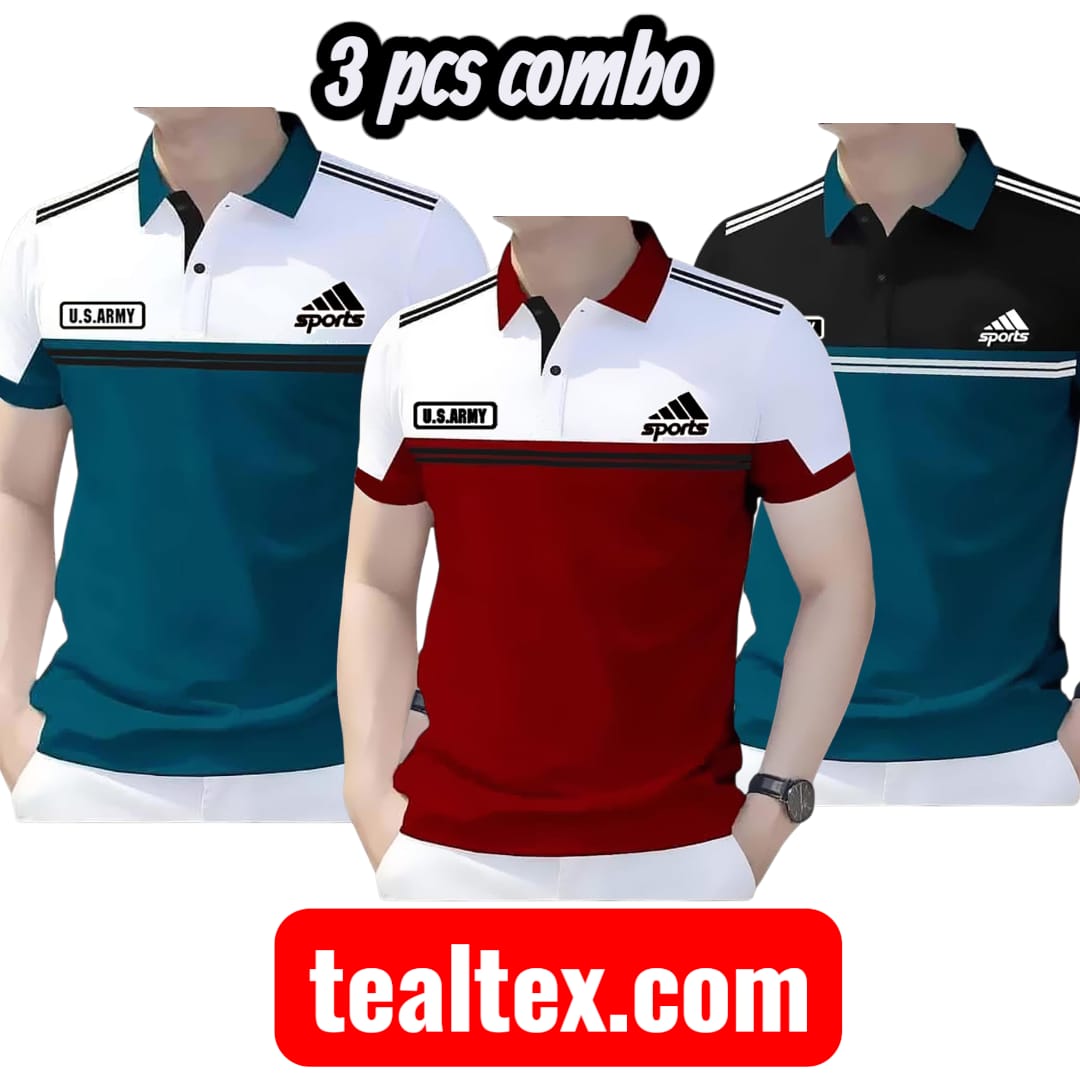 3 Pcs Combo PK Cotton Polo Shirt For Men's [3-112]